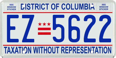 DC license plate EZ5622