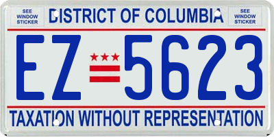 DC license plate EZ5623