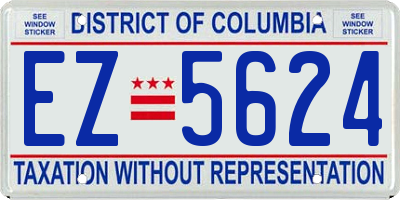 DC license plate EZ5624