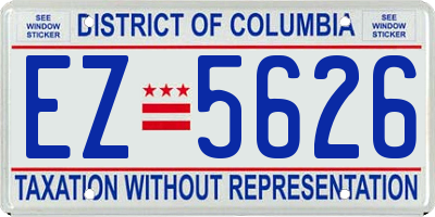 DC license plate EZ5626