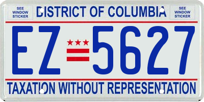 DC license plate EZ5627