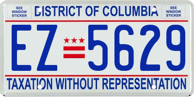 DC license plate EZ5629