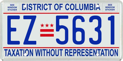 DC license plate EZ5631