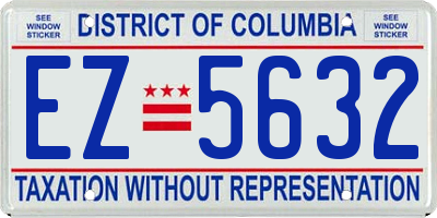 DC license plate EZ5632