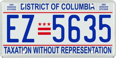 DC license plate EZ5635