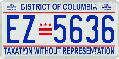 DC license plate EZ5636