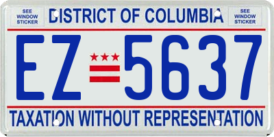 DC license plate EZ5637