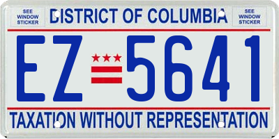 DC license plate EZ5641