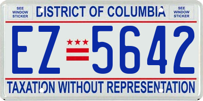 DC license plate EZ5642