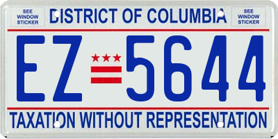 DC license plate EZ5644