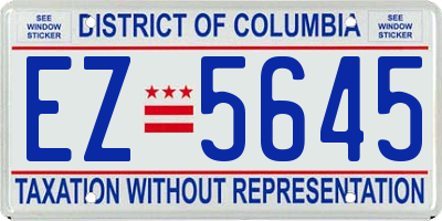 DC license plate EZ5645