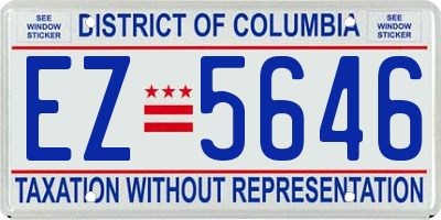 DC license plate EZ5646