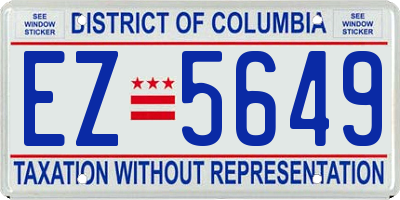 DC license plate EZ5649