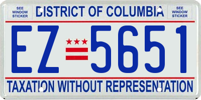 DC license plate EZ5651