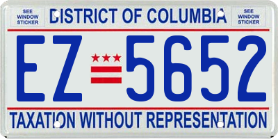 DC license plate EZ5652