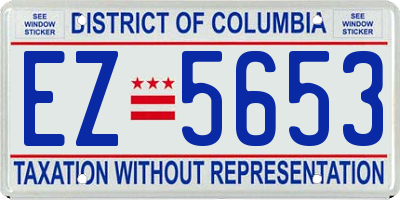 DC license plate EZ5653