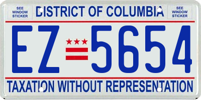 DC license plate EZ5654