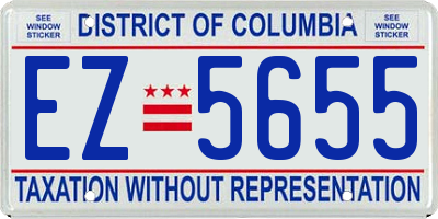 DC license plate EZ5655