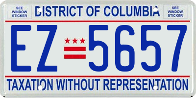 DC license plate EZ5657