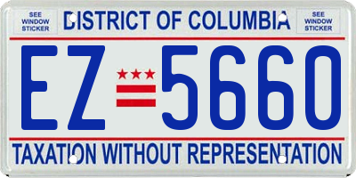 DC license plate EZ5660