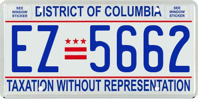 DC license plate EZ5662