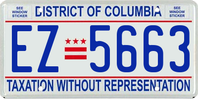 DC license plate EZ5663