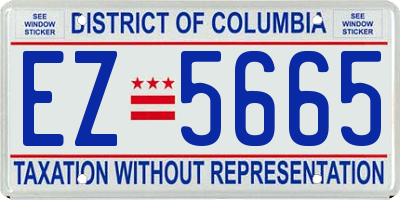 DC license plate EZ5665