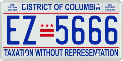 DC license plate EZ5666