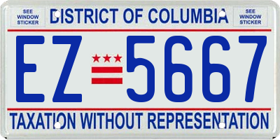 DC license plate EZ5667