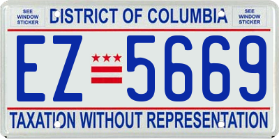 DC license plate EZ5669