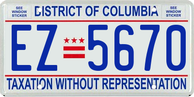 DC license plate EZ5670