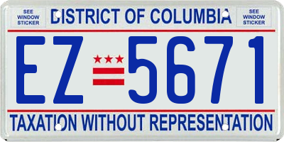 DC license plate EZ5671