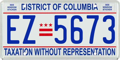 DC license plate EZ5673