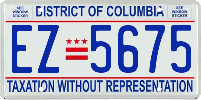 DC license plate EZ5675