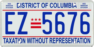 DC license plate EZ5676