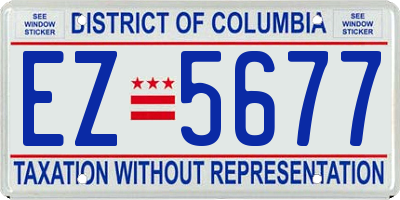 DC license plate EZ5677