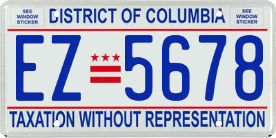 DC license plate EZ5678