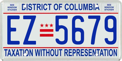 DC license plate EZ5679