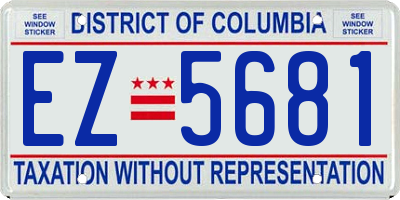 DC license plate EZ5681