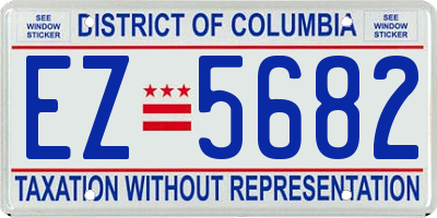 DC license plate EZ5682