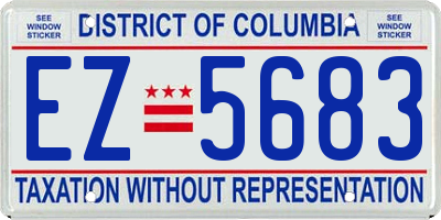 DC license plate EZ5683