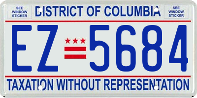 DC license plate EZ5684