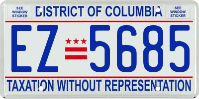 DC license plate EZ5685