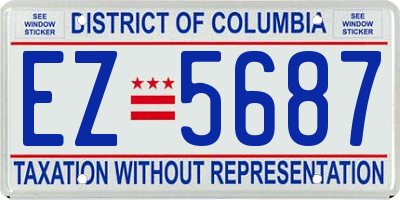 DC license plate EZ5687