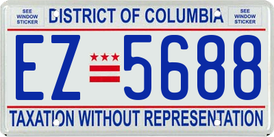 DC license plate EZ5688