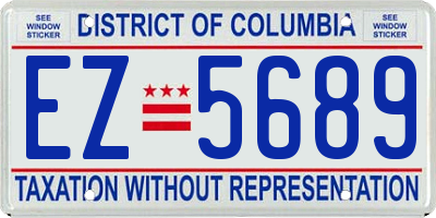 DC license plate EZ5689