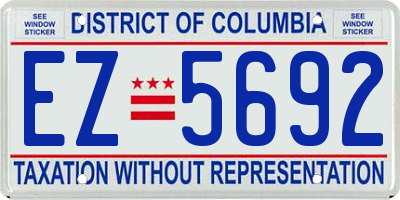 DC license plate EZ5692