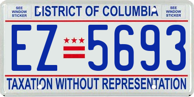 DC license plate EZ5693