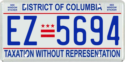 DC license plate EZ5694