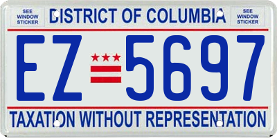 DC license plate EZ5697